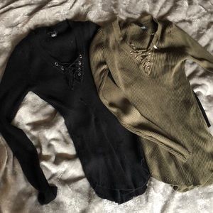 Two long sleeve sweaters